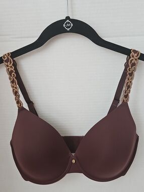 Natori | NWOT Women's Chocolate Brown Pure Luxe Contour Underwire Lace Bra 32DDD